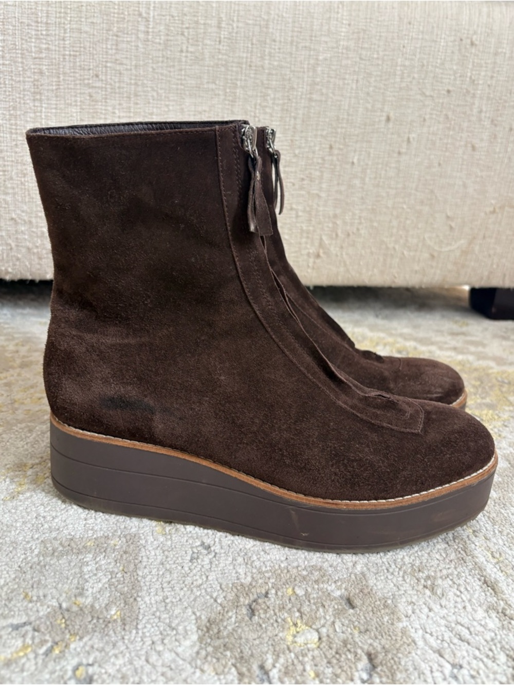 Silent D Nilly Brown Suede Platform Boots